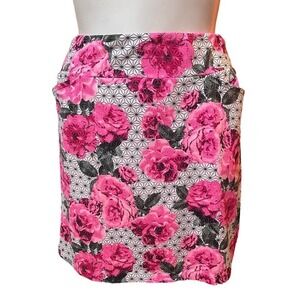 Tail Floral Geo Skort In White Pink & Black Size L Fits 14, 16, XL, 1X